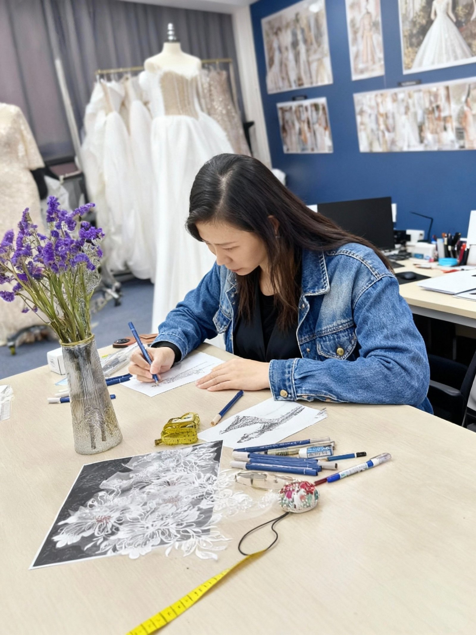 Kimmy working in her Shenzhen studio