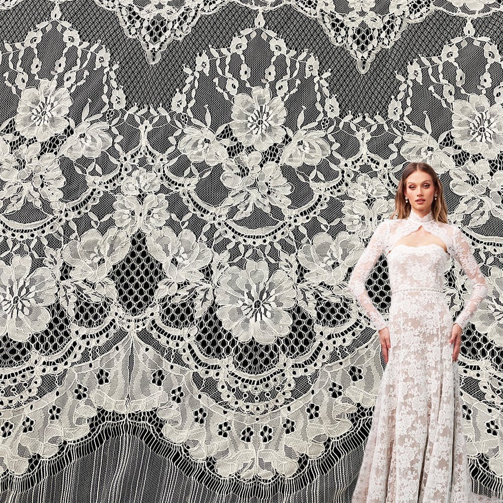 Chantilly lace pattern detail