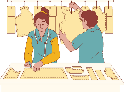 Pattern making and sample construction process