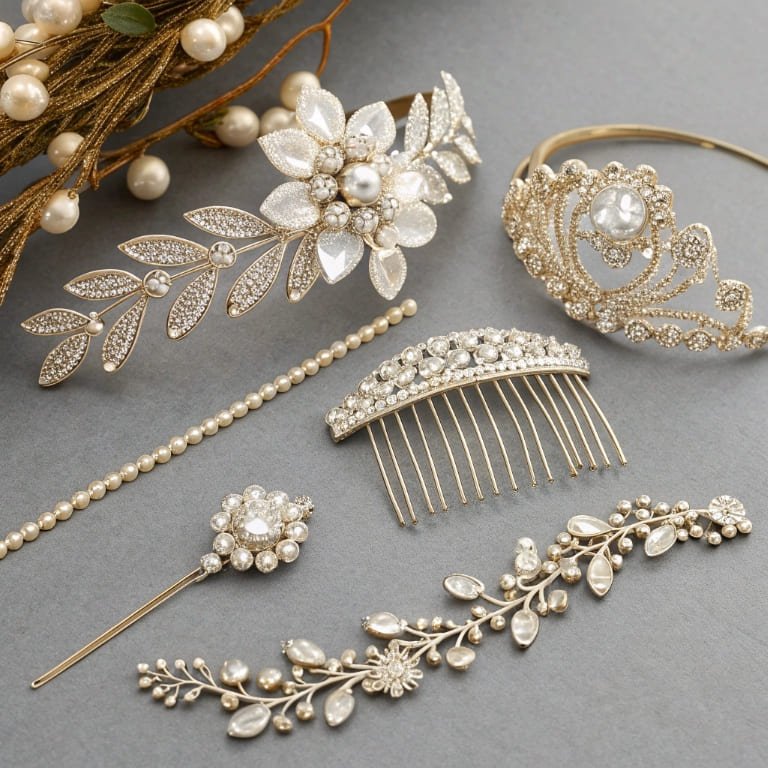 Bridal hair accessories and headpieces