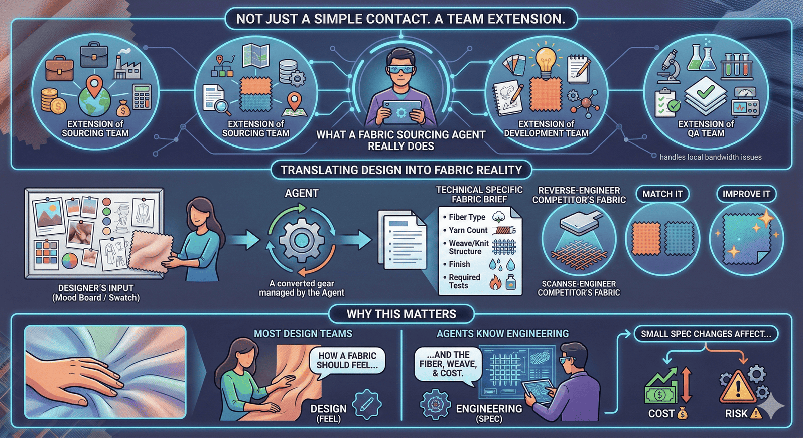 technical fabric specifications and swatches