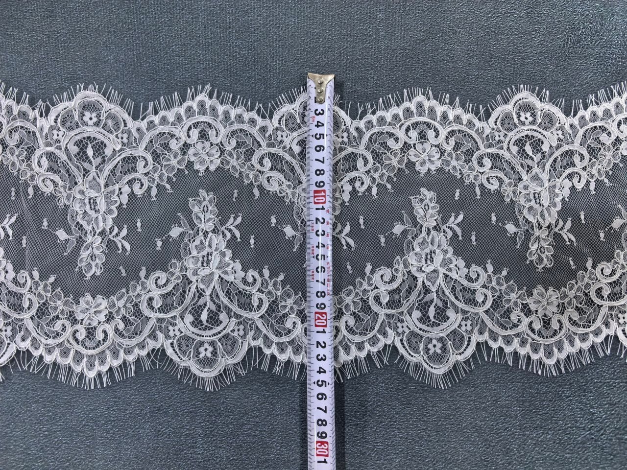 Premium Chantilly Lace Pattern Close-up Detail