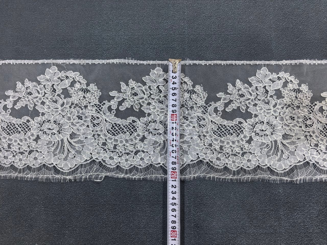 Alençon Floral Lace Pattern Close-up Detail