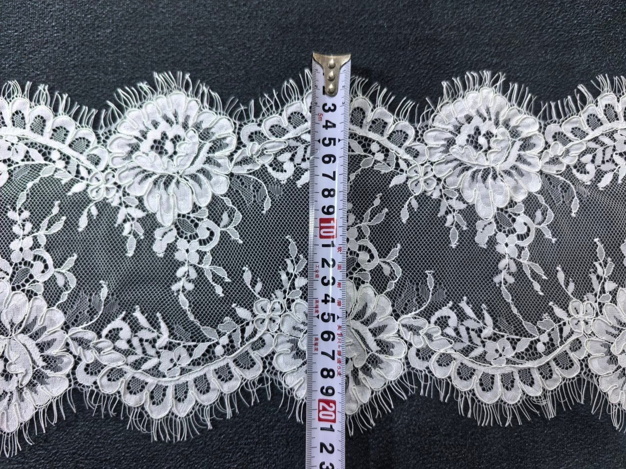 Premium Chantilly Lace Pattern Close-up Detail