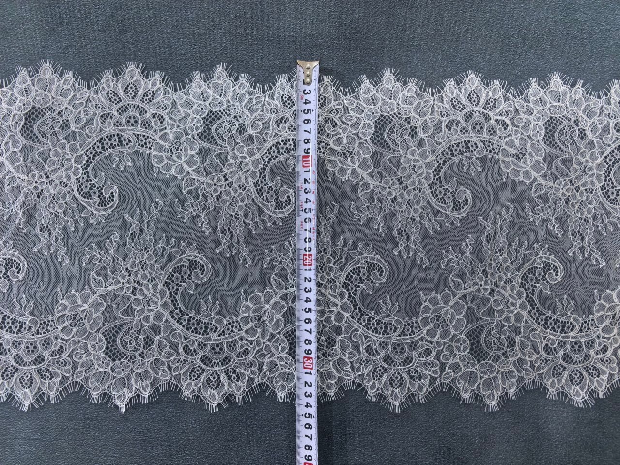 Premium Chantilly Lace Pattern Close-up Detail