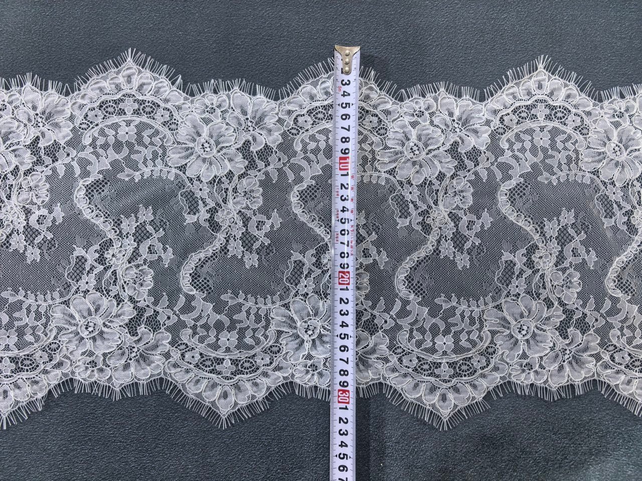 Alençon Floral Lace Pattern Close-up Detail