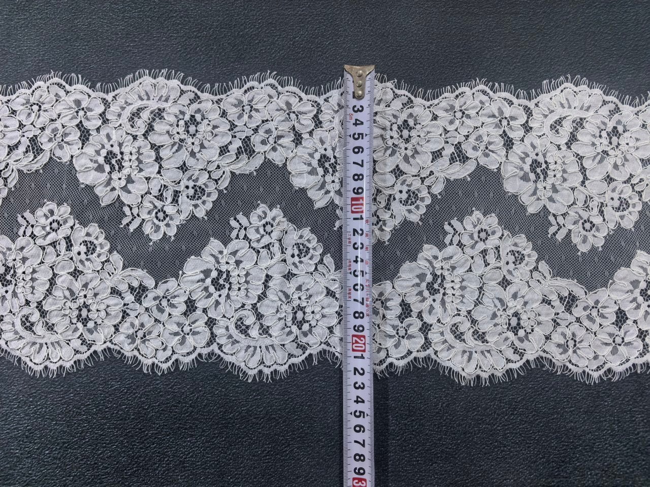 Alençon Floral Lace Pattern Close-up Detail