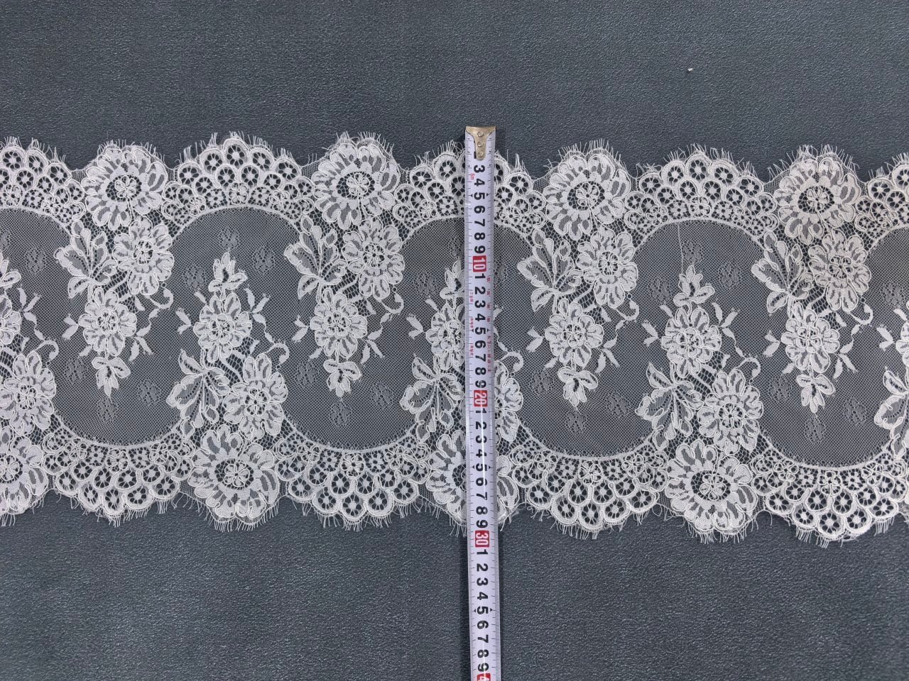 Premium Chantilly Lace Pattern Close-up Detail