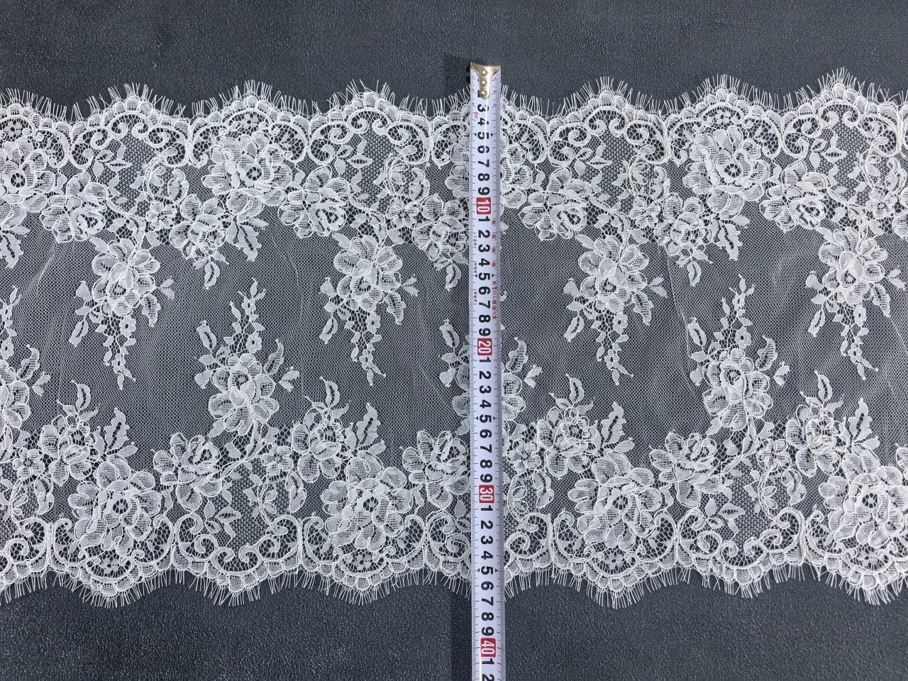 Premium Chantilly Lace Pattern Close-up Detail
